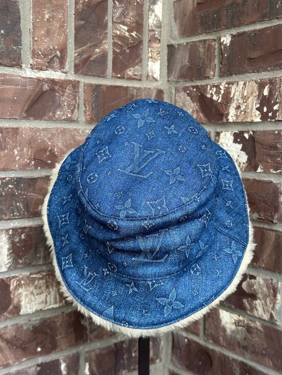 Louis Vuitton Bonnet Denim Bucket Hat With Sherling - Large 54268* main image 4